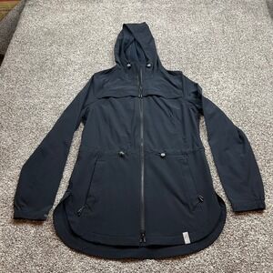 LL Bean Jacket Womens Size S‎ Regular Black Water Resistant Hooded Anorak